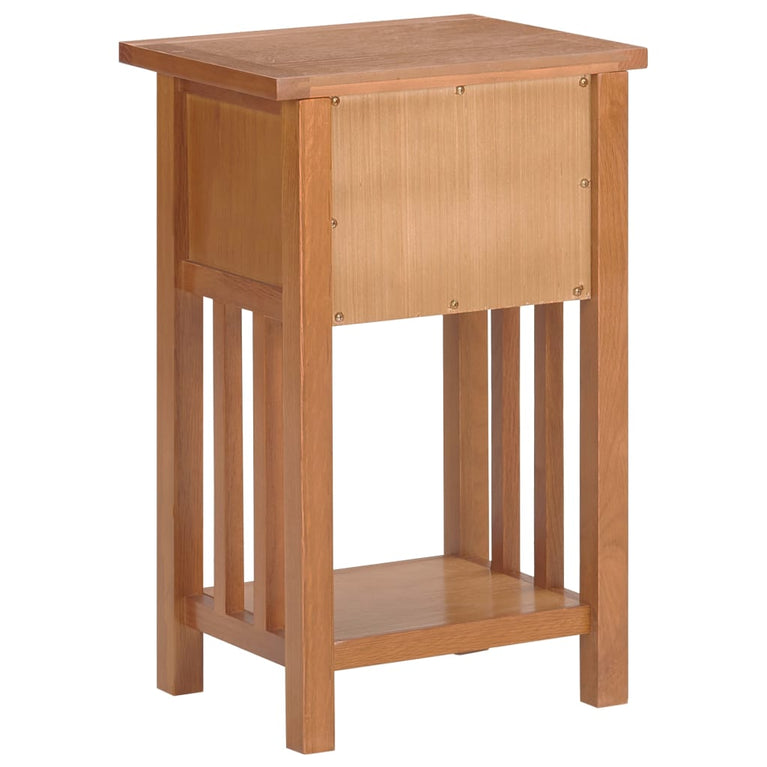Bijzettafel met lade 35x27x55 cm massief eikenhout MeubelReus