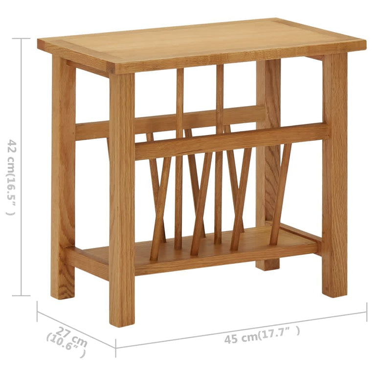 Bijzettafel 45x27x42 cm massief eikenhout MeubelReus