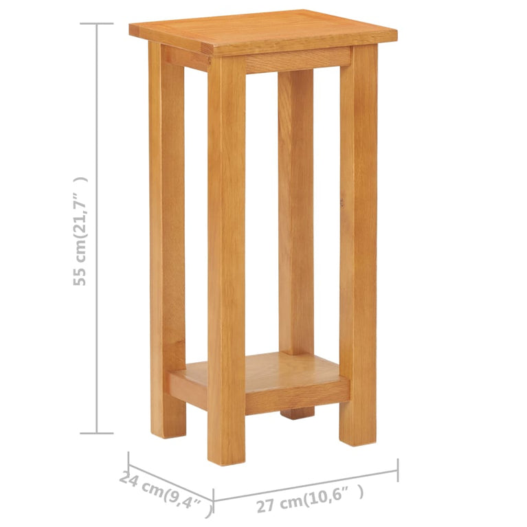 Bijzettafel 27x24x55 cm massief eikenhout MeubelReus