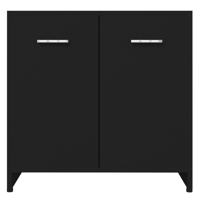 Badkamerkast 60x33x61 cm spaanplaat zwart