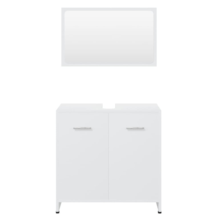 Badkamermeubelset bewerkt hout wit