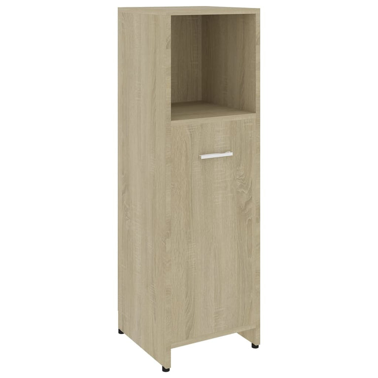 Badkamerkast 30x30x95 cm spaanplaat sonoma eikenkleurig