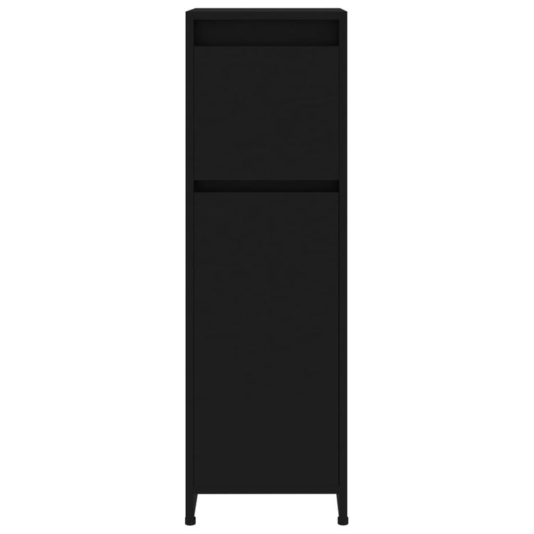 Badkamerkast 30x30x95 cm spaanplaat zwart MeubelReus