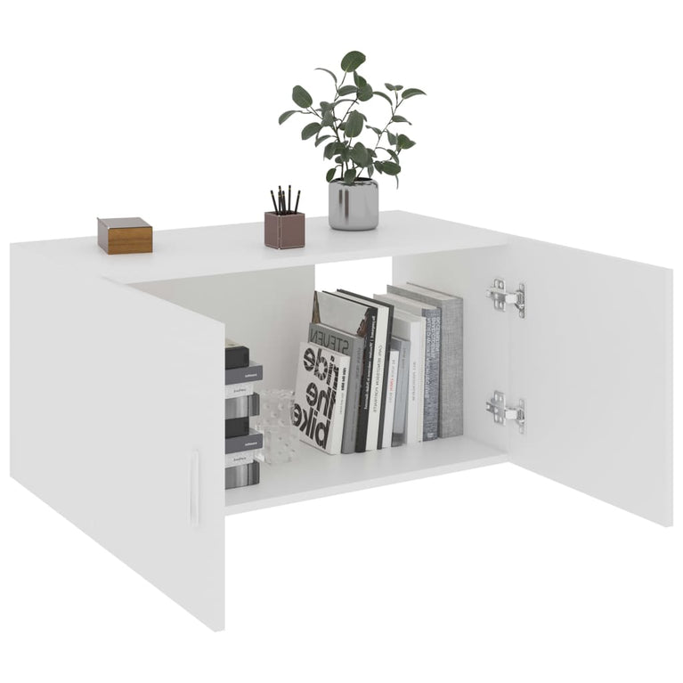 Hangkast 80x39x40 cm bewerkt hout wit MeubelReus