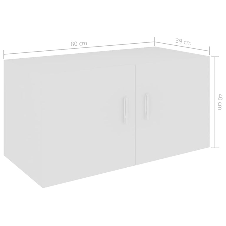 Hangkast 80x39x40 cm bewerkt hout wit MeubelReus