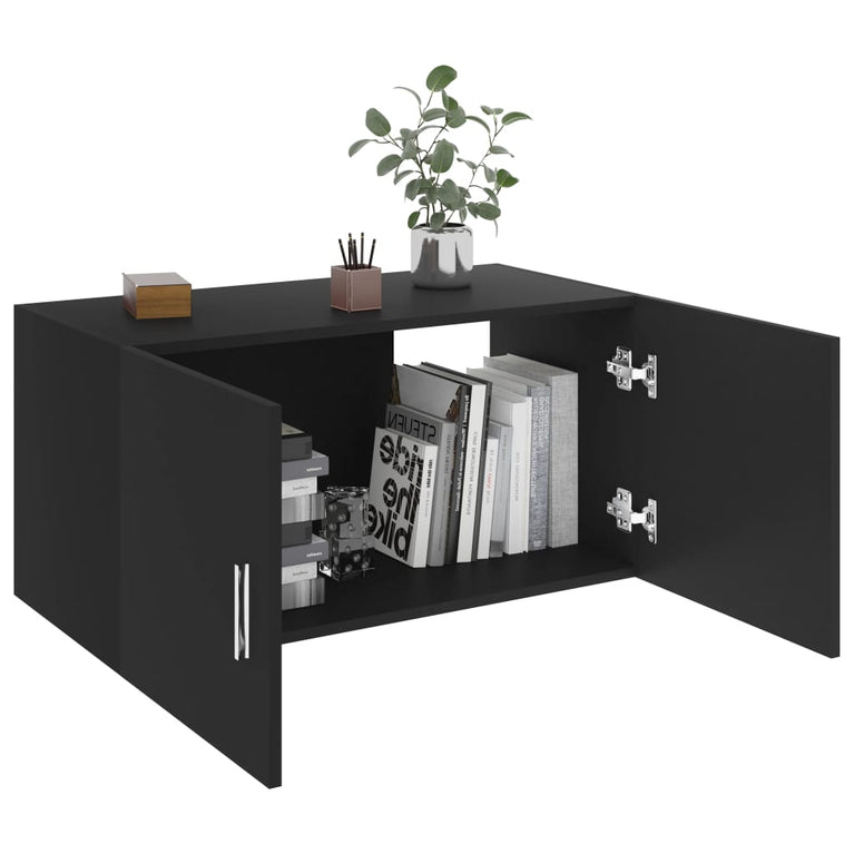 Hangkast 80x39x40 cm spaanplaat zwart MeubelReus