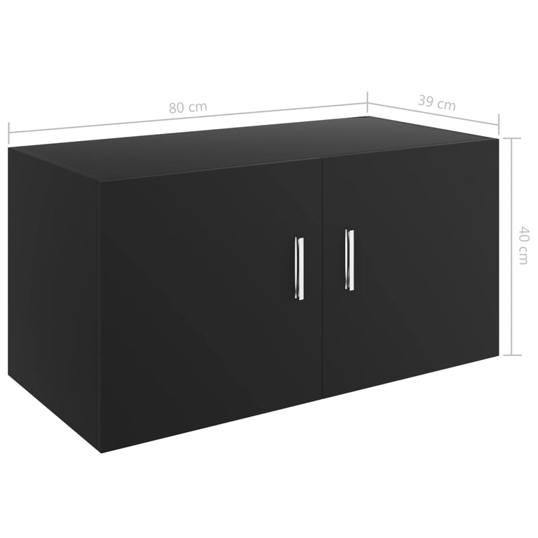 Hangkast 80x39x40 cm spaanplaat zwart MeubelReus