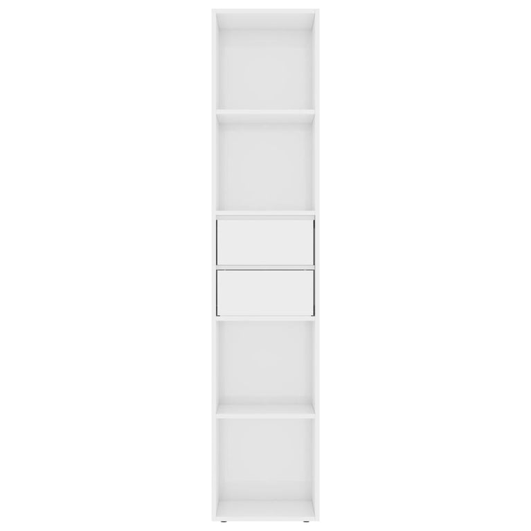 Boekenkast 36x30x171 cm spaanplaat hoogglans wit