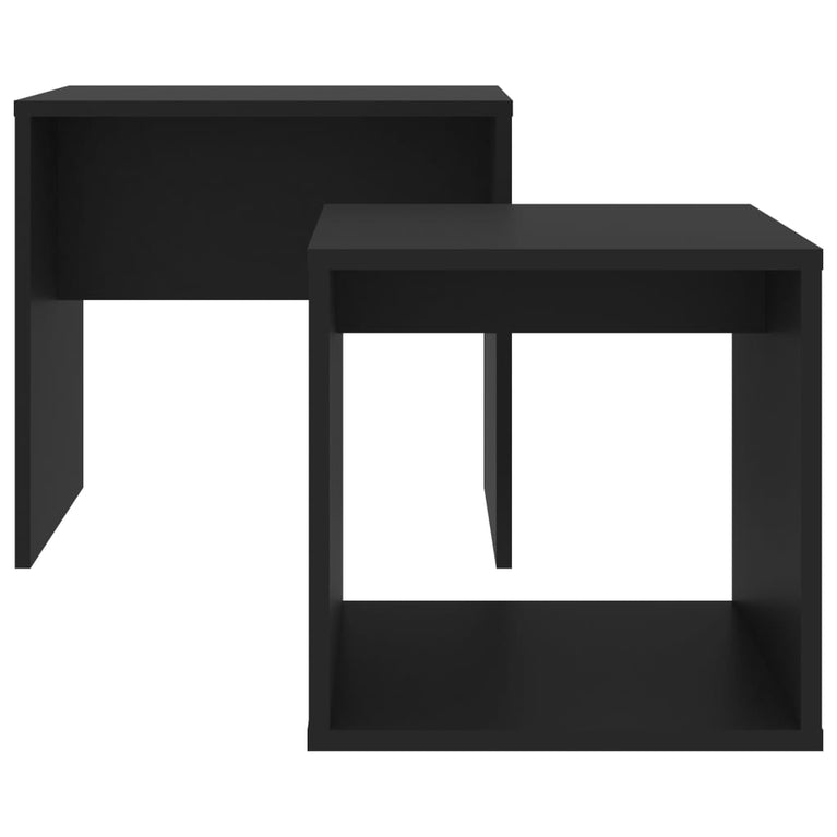 Salontafelset 48x30x45 cm spaanplaat zwart