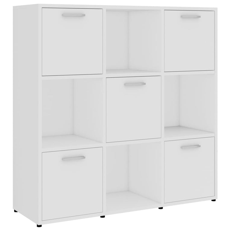 Boekenkast 90x30x90 cm bewerkt hout wit