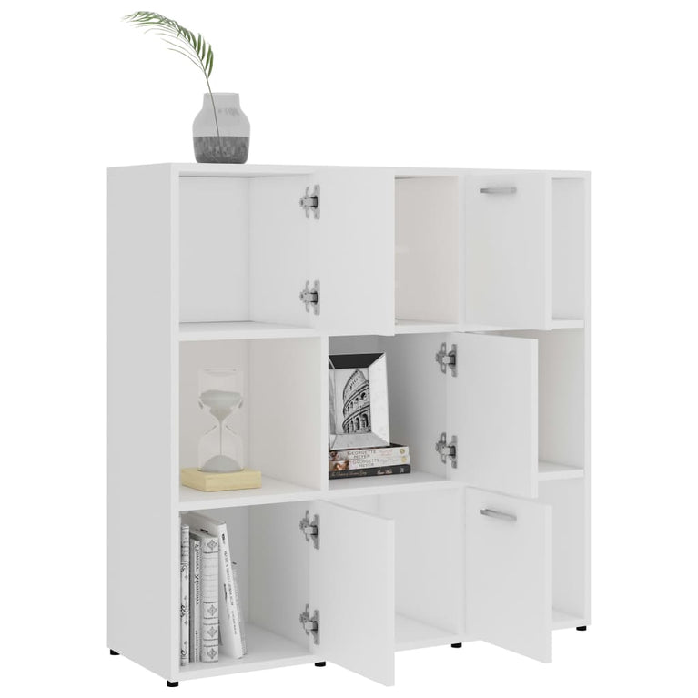 Boekenkast 90x30x90 cm bewerkt hout wit