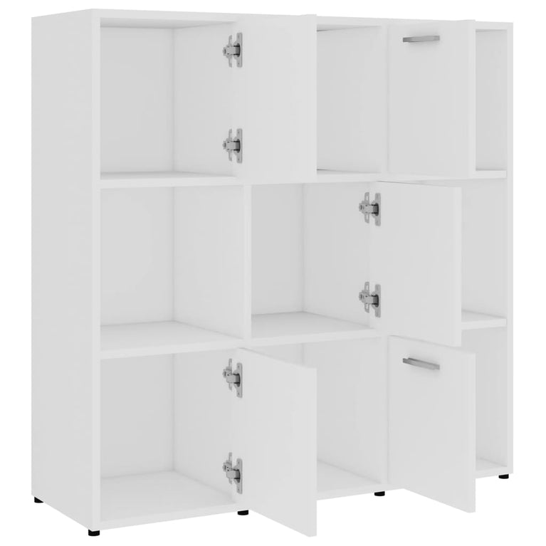 Boekenkast 90x30x90 cm bewerkt hout wit
