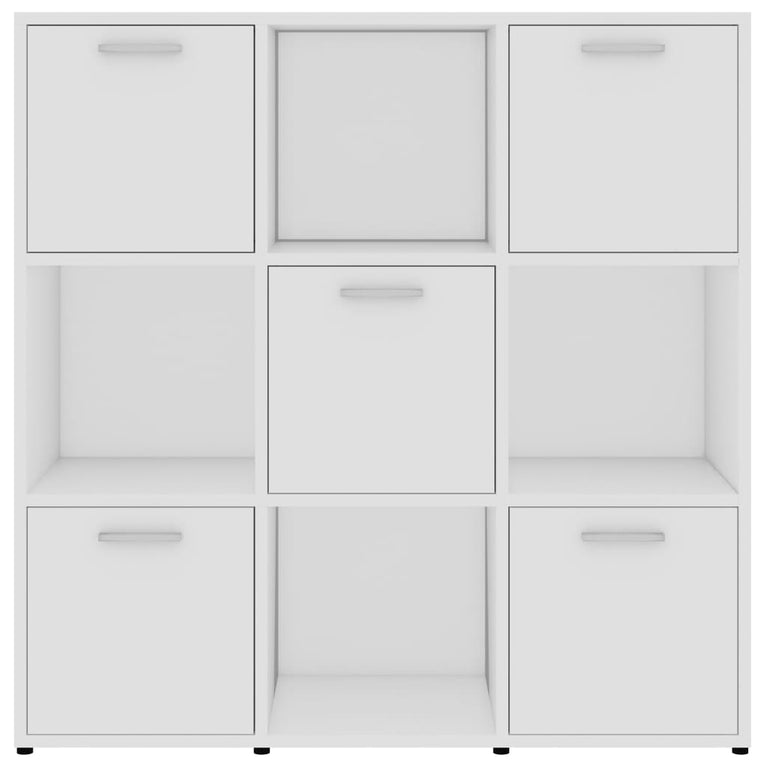 Boekenkast 90x30x90 cm bewerkt hout wit