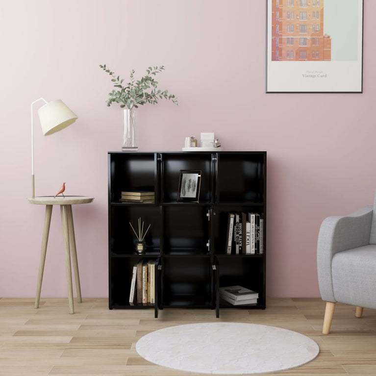 Boekenkast 90x30x90 cm spaanplaat zwart MeubelReus