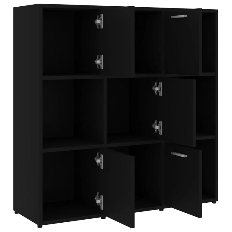 Boekenkast 90x30x90 cm spaanplaat zwart MeubelReus