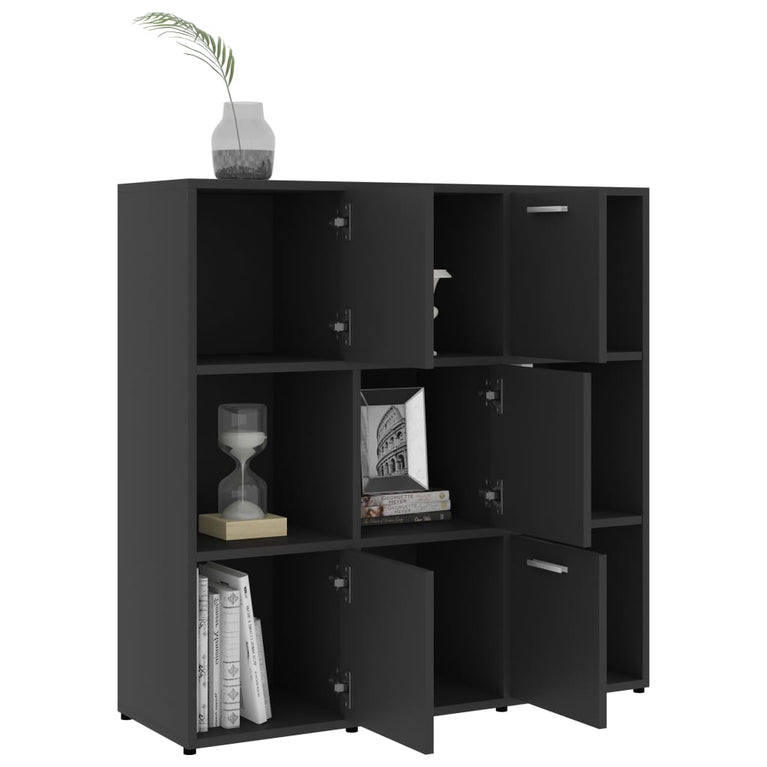 Boekenkast 90x30x90 cm spaanplaat grijs