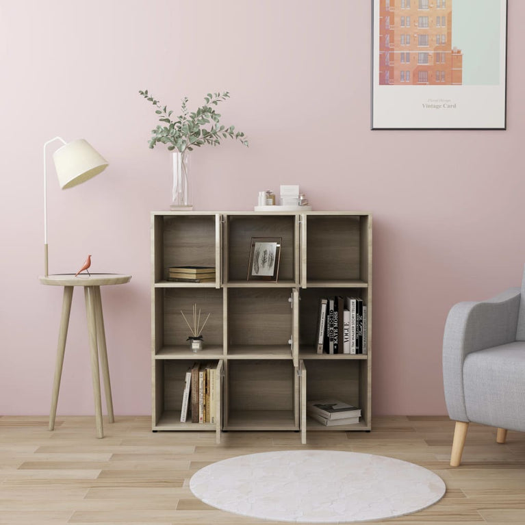 Boekenkast 90x30x90 cm spaanplaat sonoma eikenkleurig MeubelReus