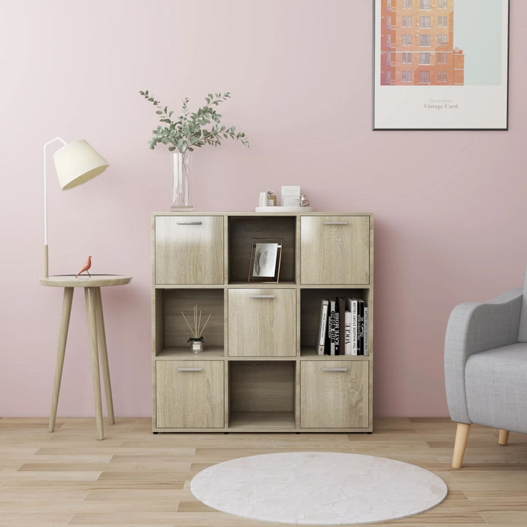 Boekenkast 90x30x90 cm spaanplaat sonoma eikenkleurig MeubelReus