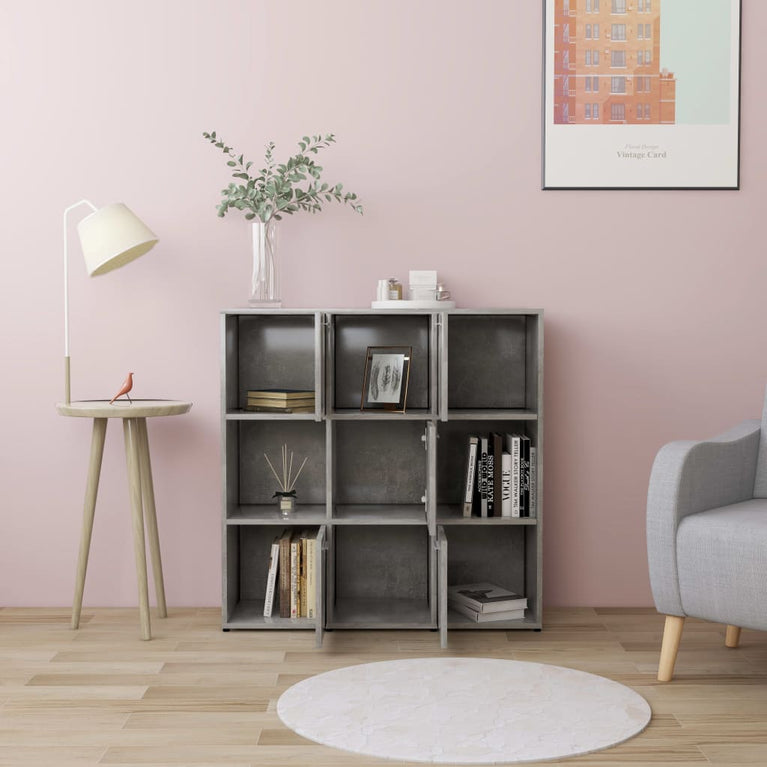 Boekenkast 90x30x90 cm spaanplaat betongrijs MeubelReus