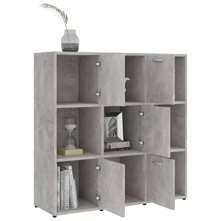 Boekenkast 90x30x90 cm spaanplaat betongrijs MeubelReus