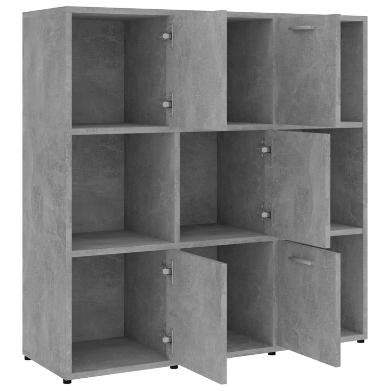 Boekenkast 90x30x90 cm spaanplaat betongrijs MeubelReus