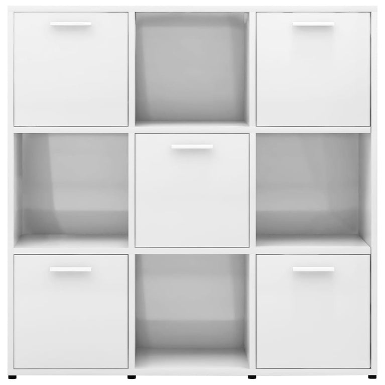 Boekenkast 90x30x90 cm spaanplaat hoogglans wit MeubelReus