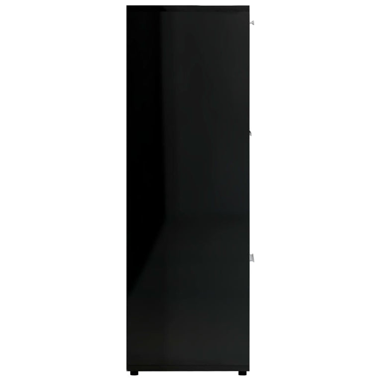 Boekenkast 90x30x90 cm spaanplaat hoogglans zwart