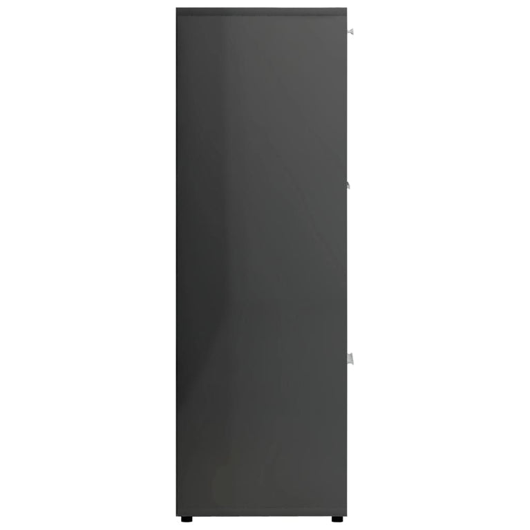 Boekenkast 90x30x90 cm spaanplaat hoogglans grijs