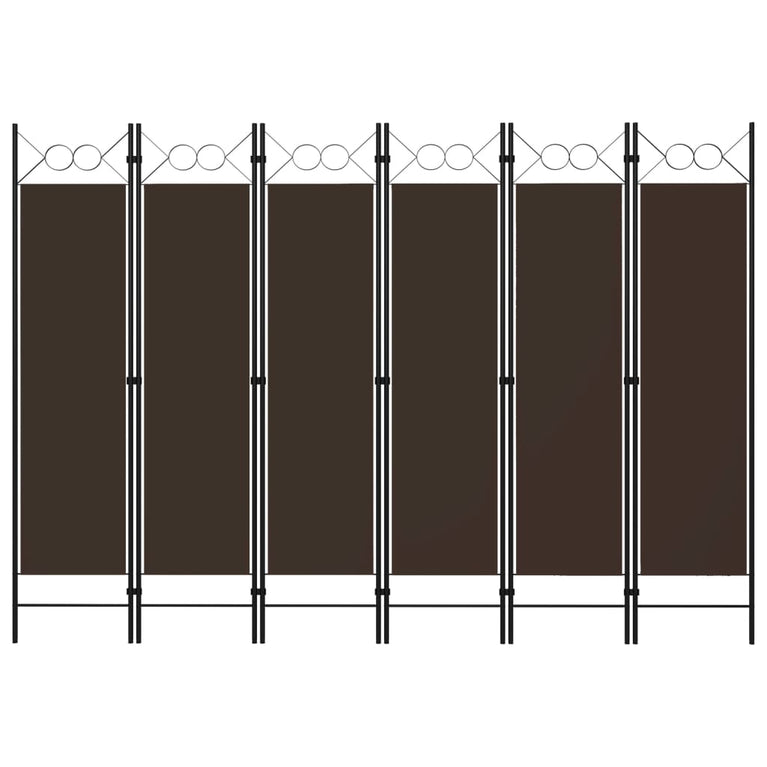 Kamerscherm met 6 panelen 240x180 cm bruin MeubelReus