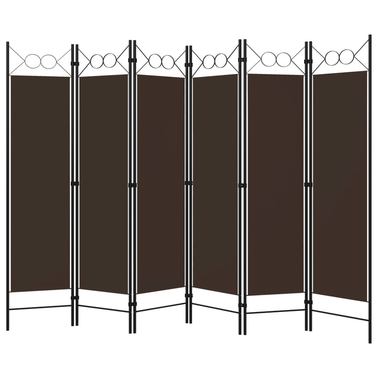 Kamerscherm met 6 panelen 240x180 cm bruin MeubelReus