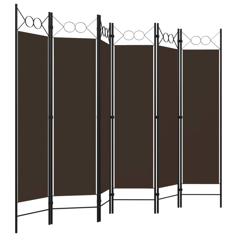 Kamerscherm met 6 panelen 240x180 cm bruin MeubelReus