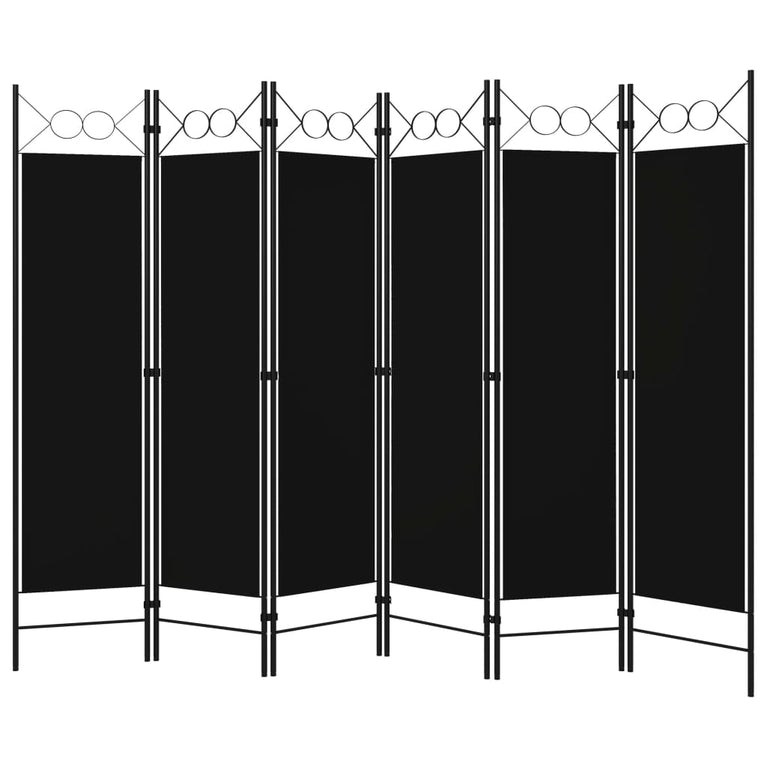 Kamerscherm met 6 panelen 240x180 cm zwart MeubelReus