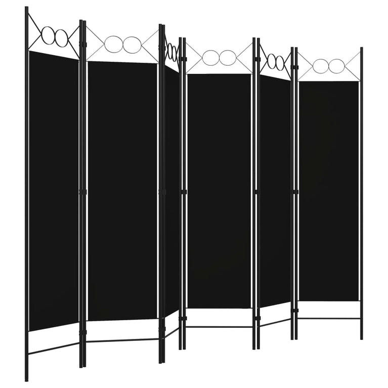 Kamerscherm met 6 panelen 240x180 cm zwart MeubelReus