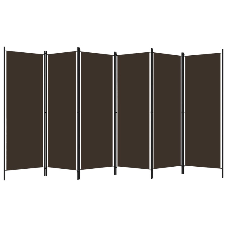 Kamerscherm met 6 panelen 300x180 cm bruin MeubelReus