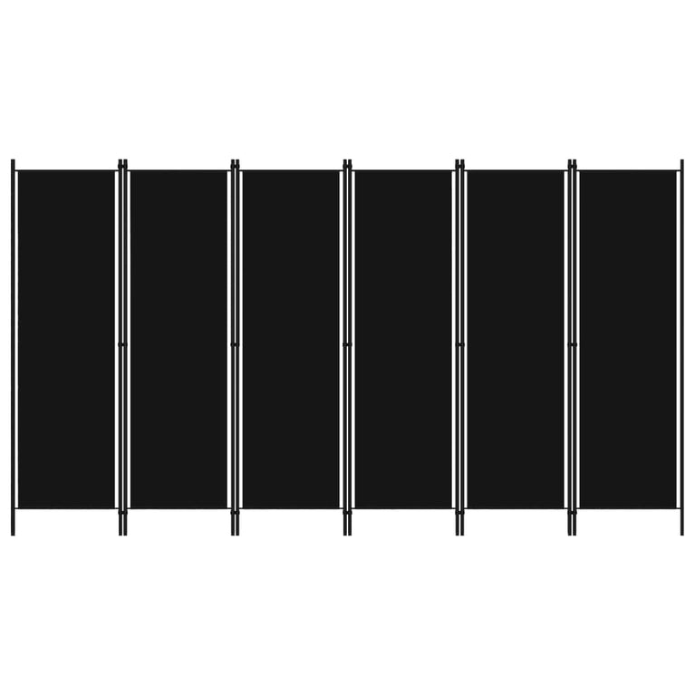 Kamerscherm met 6 panelen 300x180 cm zwart MeubelReus