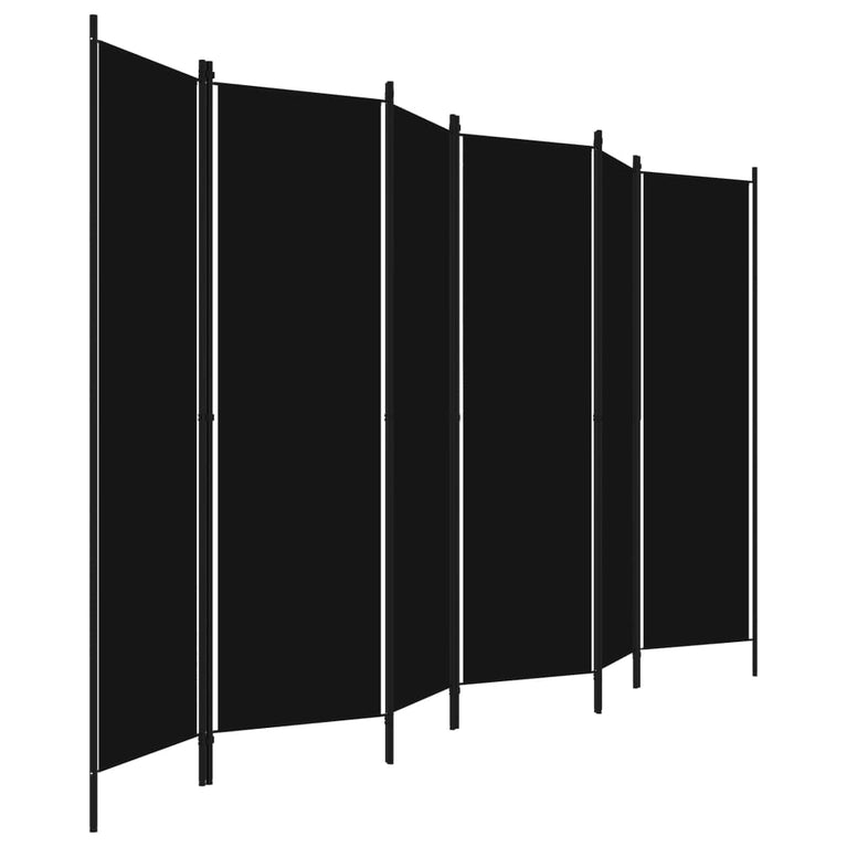 Kamerscherm met 6 panelen 300x180 cm zwart MeubelReus
