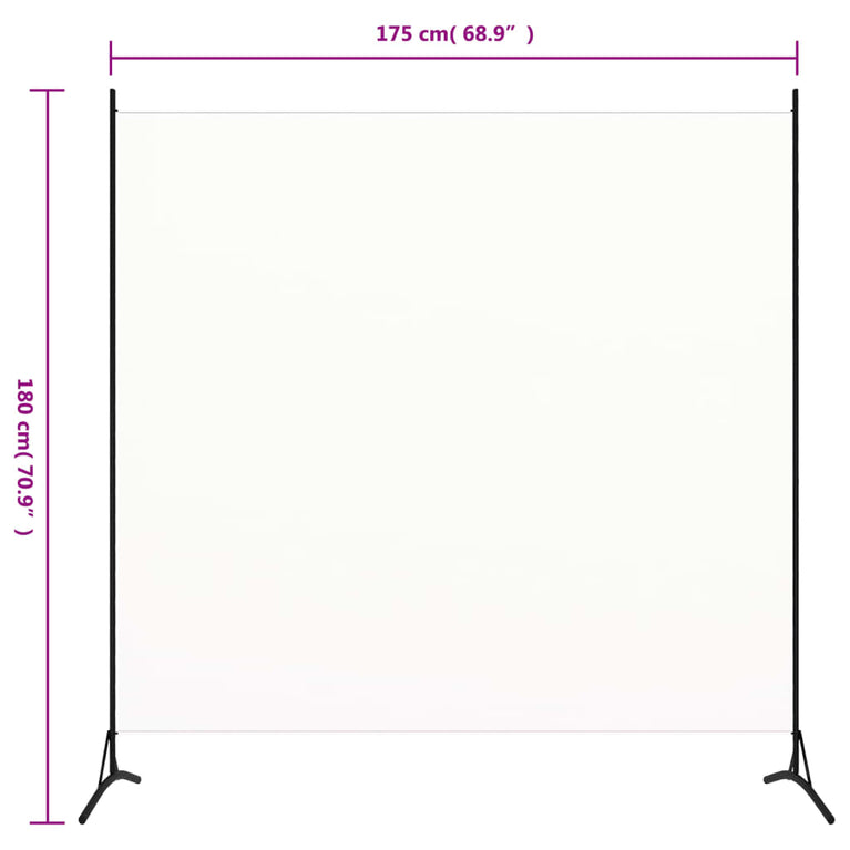 Kamerscherm met 1 paneel 175x180 cm crèmewit