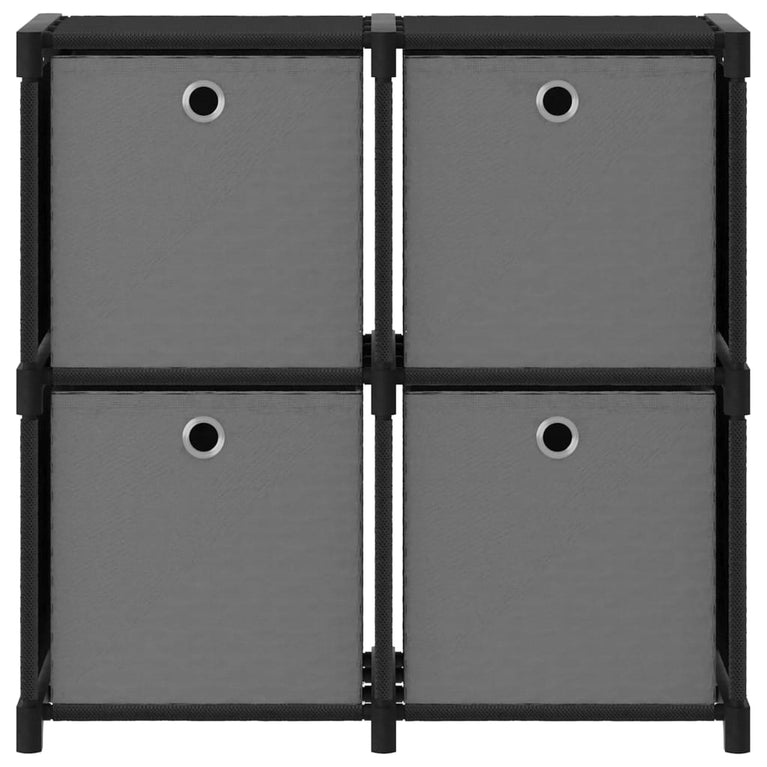 Kast met 4 vakken met boxen 69x30x72,5 cm stof zwart MeubelReus