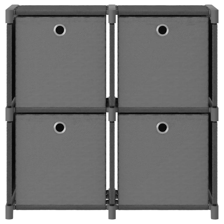 Kast met 4 vakken met boxen 69x30x72,5 cm stof grijs MeubelReus