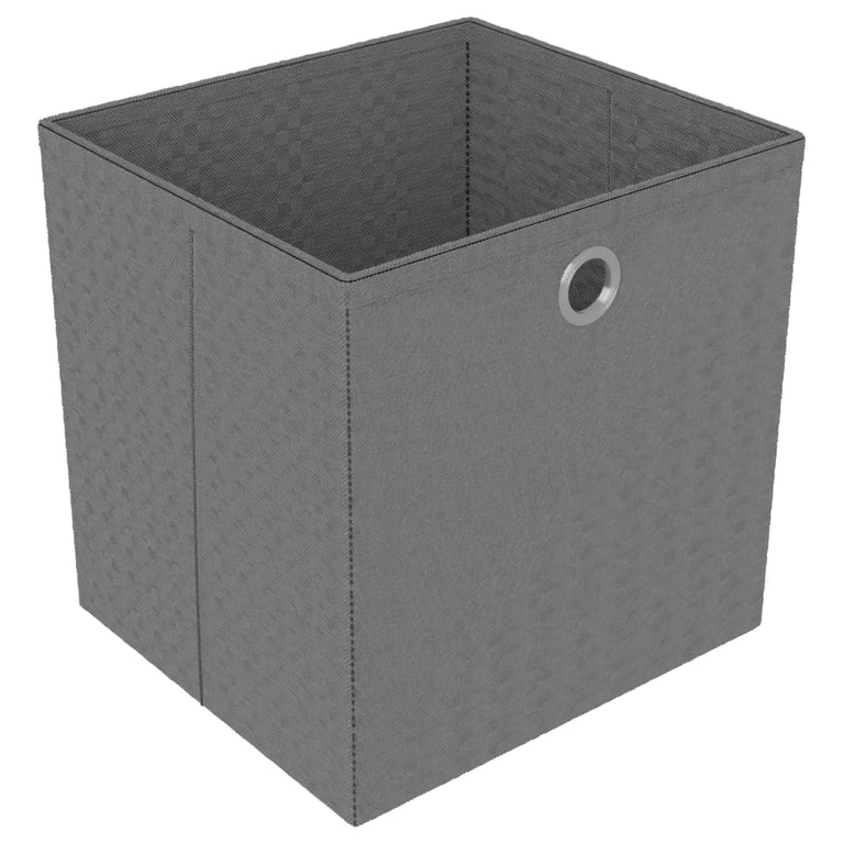 Kast met 4 vakken met boxen 69x30x72,5 cm stof grijs MeubelReus