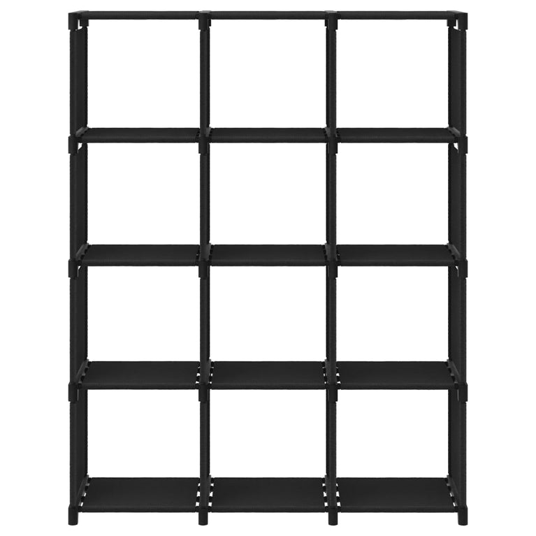 Kast met 12 vakken 103x30x141 cm stof zwart MeubelReus