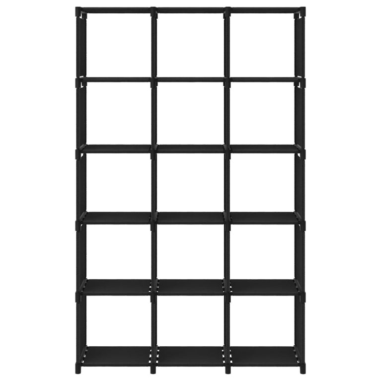 Kast met 15 vakken 103x30x175,5 cm stof zwart MeubelReus