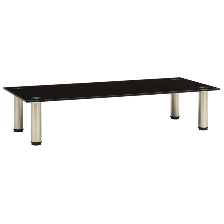 Tv-meubel 80x35x17 cm gehard glas zwart