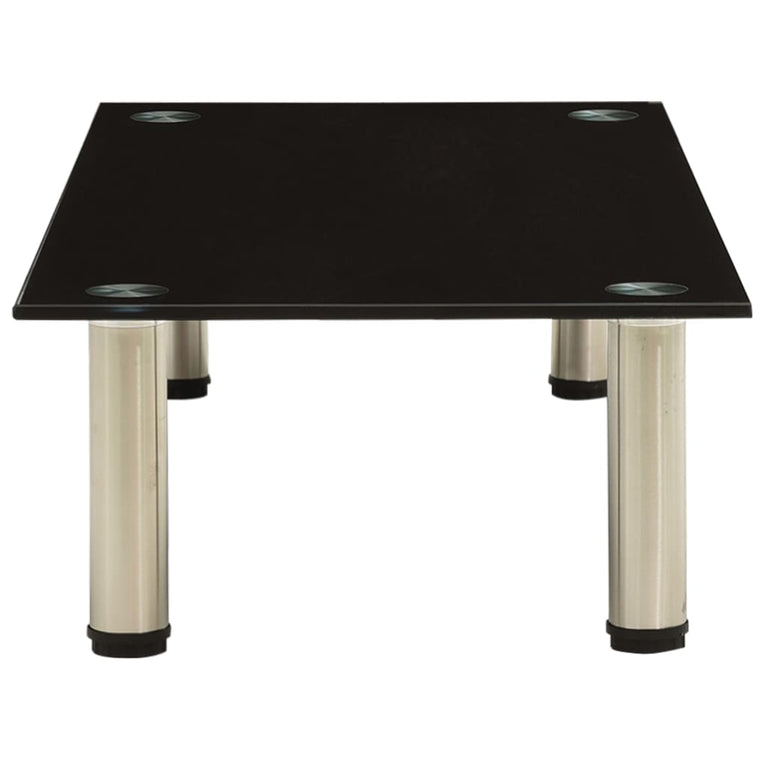 Tv-meubel 80x35x17 cm gehard glas zwart