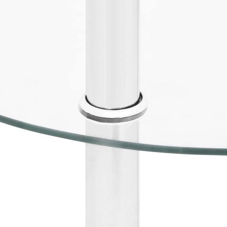 Bijzettafel 2-laags 38 cm gehard glas transparant