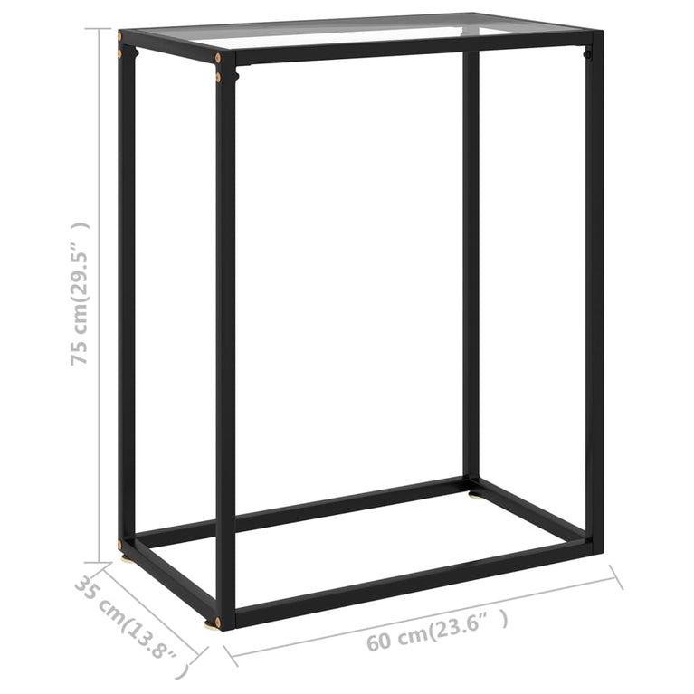 Wandtafel 60x35x75 cm gehard glas transparant MeubelReus