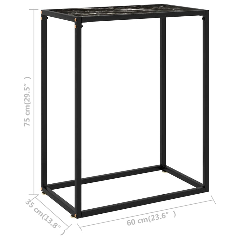 Wandtafel 60x35x75 cm gehard glas zwart MeubelReus