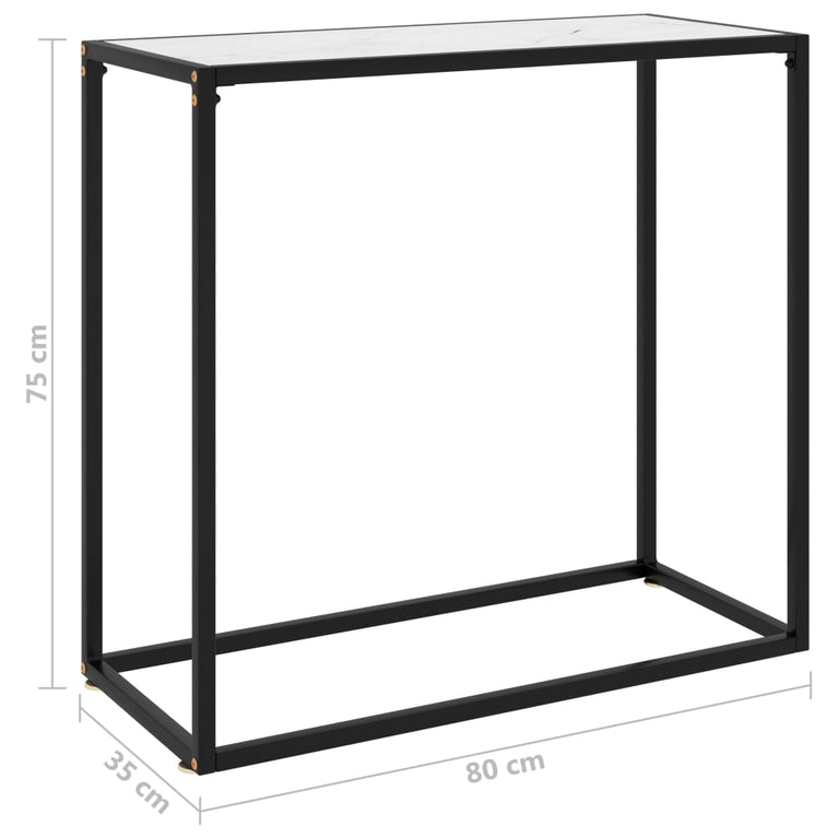 Wandtafel 80x35x75 cm gehard glas wit MeubelReus