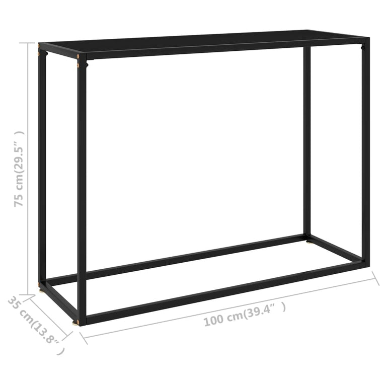 Wandtafel 100x35x75 cm gehard glas zwart MeubelReus