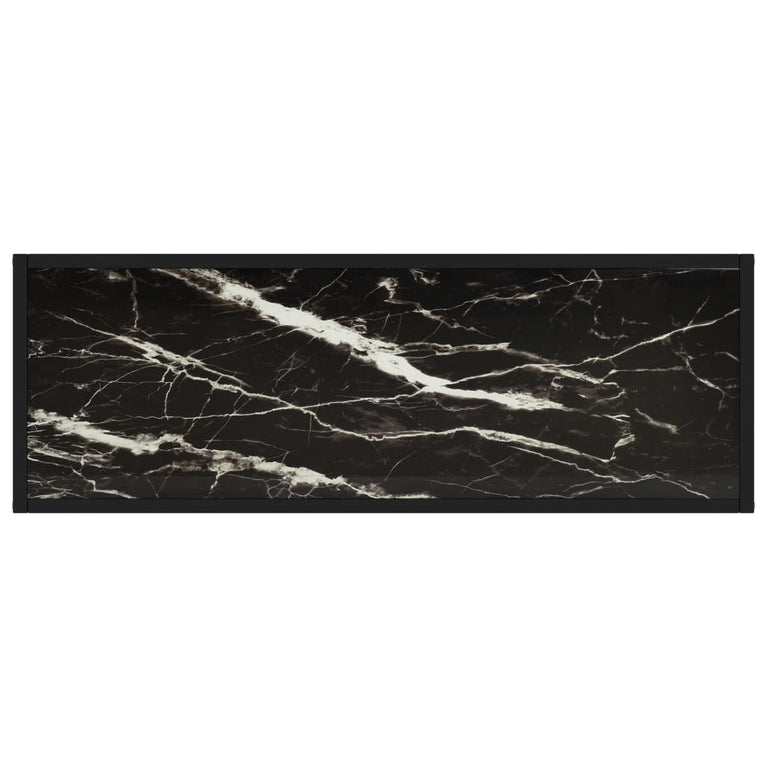 Wandtafel 100x35x75 cm gehard glas zwart MeubelReus